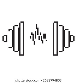ícone de pixel de pulso, 8 bits. Ilustração isolada de vetor.