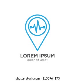 Pulse Point Logo Template Design Vector, Emblem, Design Concept, Creative Symbol, Icon