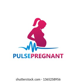 Pulse Pregnant Logo Template Design Vector, Emblem, Design Concept, Creative Symbol, Icon