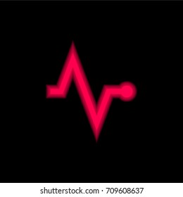 Pulse red glowing neon ui ux icon. Glowing sign logo vector