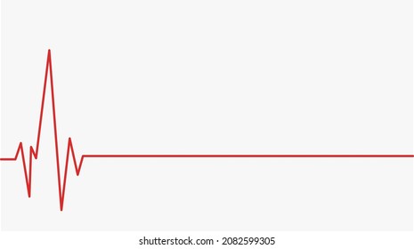 Vector de línea roja de impulso. Línea de latidos del corazón aislada en el fondo blanco para cardiología y medicina. Electrocardiograma para ilustración hospitalaria. Línea delgada de ritmo cardíaco rojo para pancarta y cardio