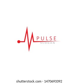 Pulse Red Logo Symbol Template Vector Illustration