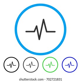 Pulse rounded icon. Vector illustration style is a flat iconic symbol inside a circle, black, gray, blue, green versions. Designed for web and software interfaces.