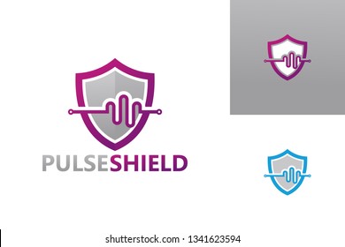 Pulse Shield Logo Template Design Vector, Emblem, Design Concept, Creative Symbol, Icon