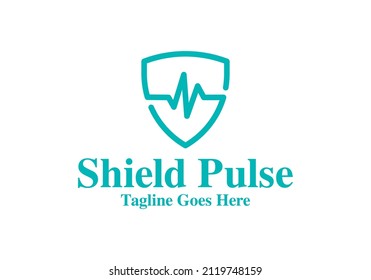 Pulse Shield Logo Template Design Vector, Emblem, Design Concept, Creative Symbol, Icon