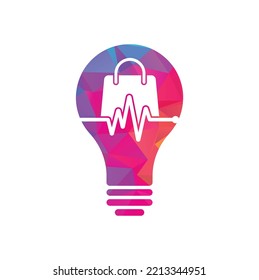 Pulse Shop bulb shape concept Logo Template Design Vector. Health Bag Logo designs concept vector. Health Shop logo template