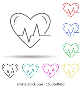 icono de símbolo de pulso multicolor. Línea delgada simple, contorno vectorial de los iconos de instrumentos de medida para ui y ux, sitio web o aplicación móvil
