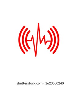 pulse signal logo design vector template