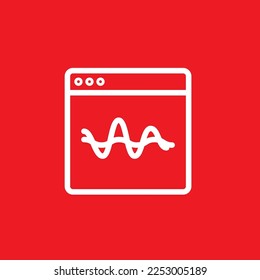 Pulse signal window line icon. Graphic resource template, vector illustration.