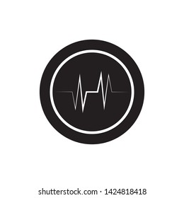 pulse sound wave ilustration logo vector icon template