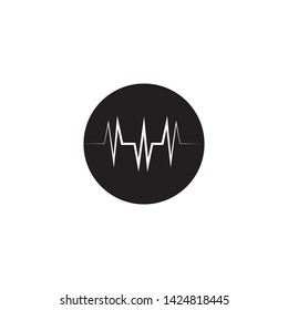 pulse sound wave ilustration logo vector icon template