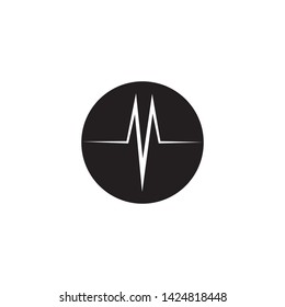 pulse sound wave ilustration logo vector icon template