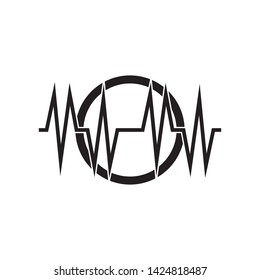 pulse sound wave ilustration logo vector icon template