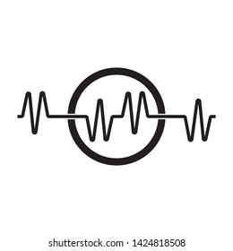 pulse sound wave ilustration logo vector icon template
