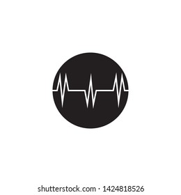 pulse sound wave ilustration logo vector icon template