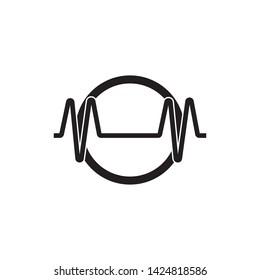 pulse sound wave ilustration logo vector icon template