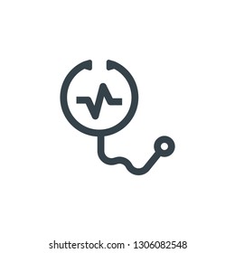pulse stethoscope concept logotype template design. Business logo icon shape. pulse stethoscope simple logo illustration