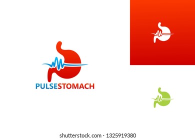 Pulse Stomach Logo Template Design. Vector, Emblem, Design Concept. Creative Symbol Icon.