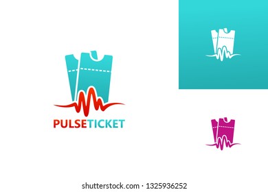 Pulse Ticket Logo Template Design Vector. Emblem, Design Concept. Creative Symbol Icon.