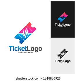 Pulse Ticket Logo Template Design Vector, Emblem, Creative design, Icon symbol concept
