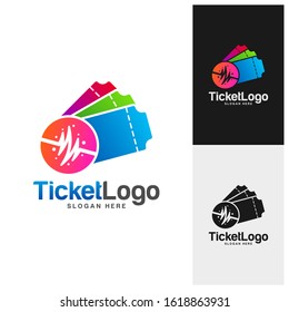 Pulse Ticket Logo Template Design Vector, Emblem, Creative design, Icon symbol concept