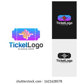 Pulse Ticket Logo Template Design Vector, Emblem, Creative design, Icon symbol concept