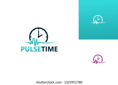 Pulse Time Logo Template Design Vector, Emblem, Design Concept, Creative Symbol, Icon
