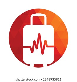 Pulse travel logo design vector. Pulse and Briefcase logo vector illustration.