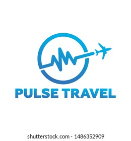 Pulse Travel Logo Template Design Vector, Emblem, Design Concept, Creative Symbol, Icon