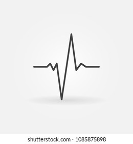 Pulse vector concept minimal icon or symbol in thin line style