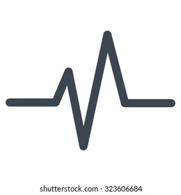 Pulse vector icon. Style is flat symbol, smooth blue color, rounded angles, white background.