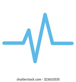 Pulse vector icon. Style is flat symbol, blue color, rounded angles, white background.