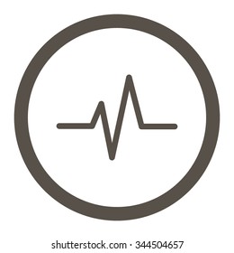 Pulse vector icon. Style is flat rounded symbol, grey color, rounded angles, white background.