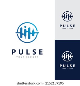 Pulse Wave  Logo Vector. Creative Sound Waves  Logo Concept Design Template