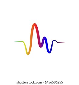 Pulse or Wave Sound Logo Design Template, Element Design, Vector Design.