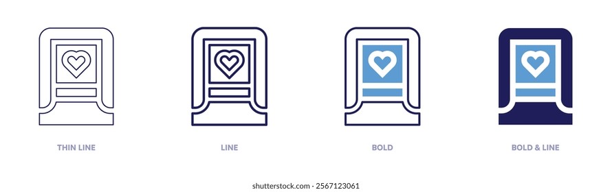 Pulseoximeter icon in 4 different styles. Thin Line, Line, Bold, and Bold Line. Duotone style. Editable stroke.