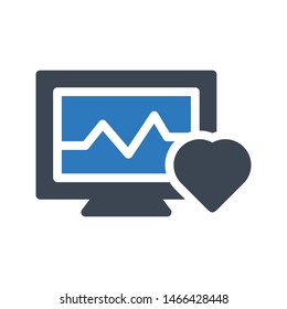 pulses screen glyph colour vector icon