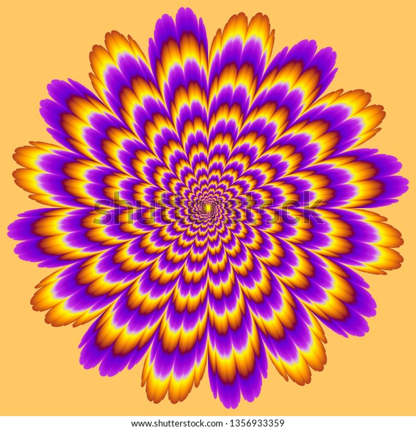 Pulsing Fiery Flower Optical Expansion Illusion