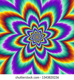 Pulsing Fiery Flower Optical Illusion Movement Stock Vector (Royalty ...