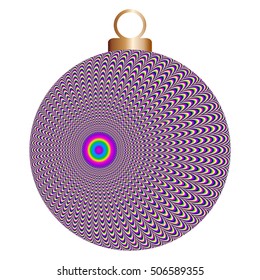 Pulsing rainbow christmas ball (motion illusion)