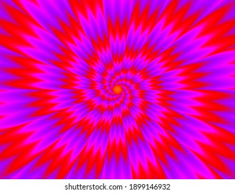 Pulsing red spirals. Optical illusion of movement.