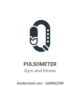 Pulsometer glyph icon vector on white background. Flat vector pulsometer icon symbol sign from modern gym and fitness collection for mobile concept and web apps design.