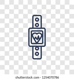 Pulsometer icon. Trendy linear Pulsometer logo concept on transparent background from Gym and Fitness collection