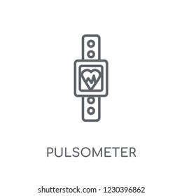 Pulsometer linear icon. Modern outline Pulsometer logo concept on white background from Gym and Fitness collection. Suitable for use on web apps, mobile apps and print media.