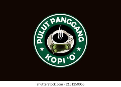 Pulut Panggang and Kopi 'O' Logo  Vector Illustration