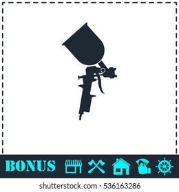 Pulverizer for painting icon flat. Simple vector symbol and bonus icon