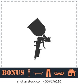 Pulverizer for painting icon flat. Simple vector symbol and bonus icon