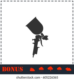 Pulverizer for painting icon flat. Simple vector symbol and bonus icon