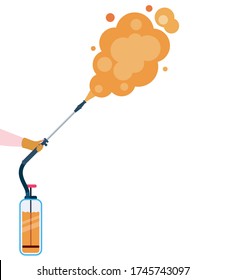 Pulverizer spray bottle with smoke design, Hygiene wash health and clean theme Vector illustration