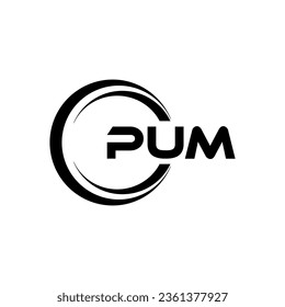 PUM Letter Logo Design, Inspiration for a Unique Identity. Modern Elegance and Creative Design. Watermark Your Success with the Striking this Logo.